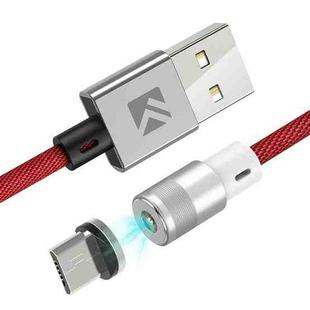 FLOVEME 1m 2A Output 360 Degrees Casual USB to Micro USB Magnetic Charging Cable, Built-in Blue LED Indicator(Red)