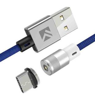 FLOVEME 1m 2A Output 360 Degrees Casual USB to USB-C / Type-C Magnetic Charging Cable, Built-in Blue LED Indicator(Blue)