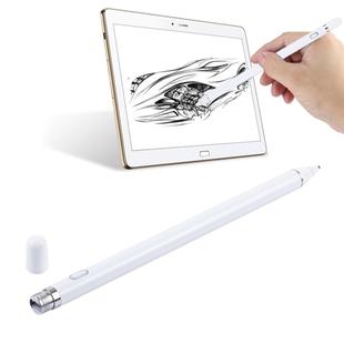 Long Universal Rechargeable Capacitive Touch Screen Stylus Pen with 2.3mm Superfine Metal Nib for iPhone, iPad, Samsung, and Other Capacitive Touch Screen Smartphones or Tablet PC(White)