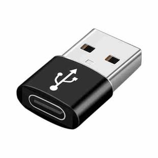 USB-C / Type-C Female to USB 2.0 Male Aluminum Alloy Adapter, Support Charging & Transmission(Black)