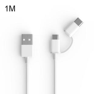 2.4A QC3.0 USB to Micro USB + USB-C / Type-C Fast Charging + Data Transmission TPE Data Cable, Cable Length: 1m