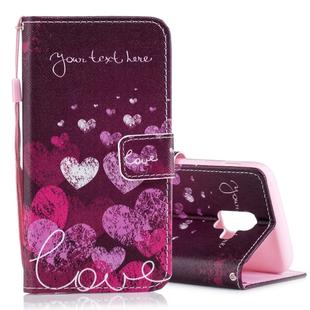 Letter and Heart Pattern Horizontal Flip Leather Case for Galaxy A6 (2018), with Holder & Card Slots & Wallet
