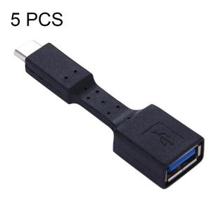 5 PCS USB-C / Type-C Male to USB 3.0 Female OTG Adapter (Black)