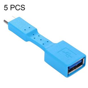 5 PCS USB-C / Type-C Male to USB 3.0 Female OTG Adapter (Blue)