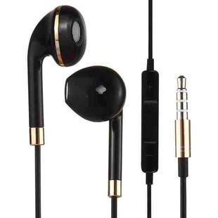 Black Wire Body 3.5mm In-Ear Earphone with Line Control & Mic for iPhone, Galaxy, Huawei, Xiaomi, LG, HTC and Other Smart Phones(Gold)