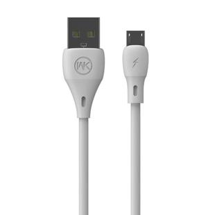 WK WDC-072 1m 2.1A Output Full Speed Series USB to Micro USB Data Sync Charging Cable (White)