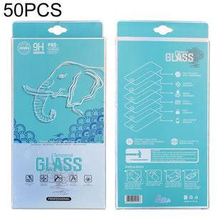 50 PCS Elephant Pattern Paper Outer + Plastic Inner Packaging Box for Tempered Glass Screen Protector