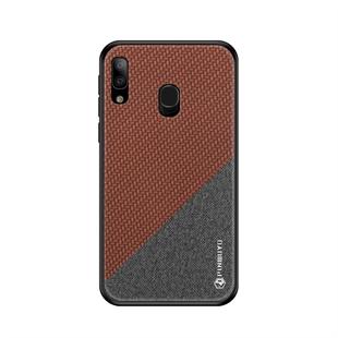 PINWUYO Honors Series Shockproof PC + TPU Protective Case for Galaxy A20E (Brown)