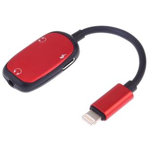 8 Pin to 8 Pin Charging Interface + 8 Pin Earphone Interface + 3.5mm Audio Interface Earphone Adapter(Red)