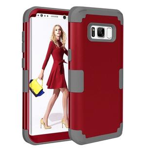 For Galaxy S8 + / G955 Dropproof 3 in 1 Silicone sleeve for mobile phone(Red)