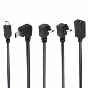 4 PCS USB-C / Type-C Female to Micro USB (Straight / Up / Down / Left Angle) Male Adapter Cable, Length: about 30cm, For Samsung, Huawei, Xiaomi, HTC, Meizu, Sony and other Smartphones