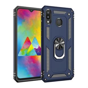 Armor Shockproof TPU + PC Protective Case for Galaxy M20, with 360 Degree Rotation Holder (Blue)