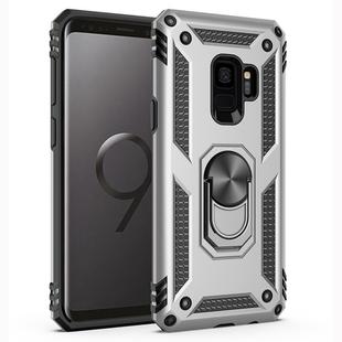Armor Shockproof TPU + PC Protective Case for Galaxy S9, with 360 Degree Rotation Holder (Silver)