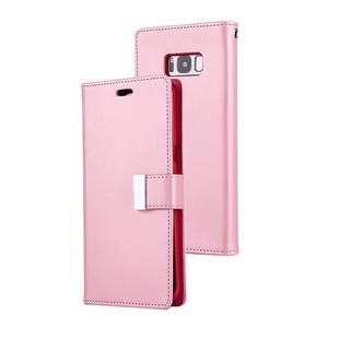GOOSPERY RICH DIARY for Galaxy S8 PU + TPU Crazy Horse Texture Horizontal Flip Leather Case with Card Slots & Wallet(Pink)