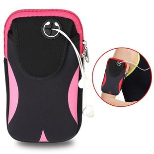 Multi-functional Sports Armband Waterproof Phone Bag for 5.5 Inch Screen Phone, Size: L(Black Pink)