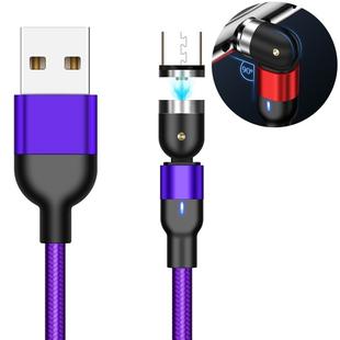 1m 2A Output USB to Micro USB Nylon Braided Rotate Magnetic Charging Cable(Purple)