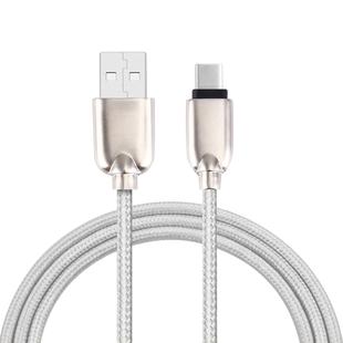 1M Woven Style Metal Head 108 Copper Cores USB-C / Type-C to USB Data Sync Charging Cable, For Galaxy S8 & S8 + / LG G6 / Huawei P10 & P10 Plus / Xiaomi Mi6 & Max 2 and other Smartphones(Silver)