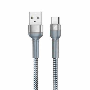 REMAX RC-124a 1m 2.4A USB to USB-C / Type-C Aluminum Alloy Braid Fast Charging Data Cable (Silver)