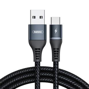 REMAX RC-152A 1m 2.4A USB to USB-C / Type-C Colorful Breathing Data Cable (Black)