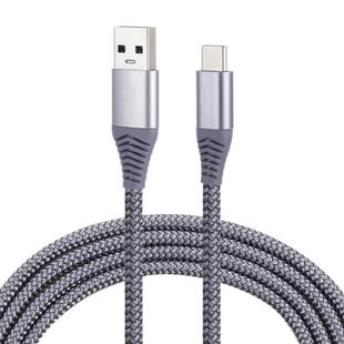 1.2m Nylon Braided Cord USB to Type-C Data Sync Charge Cable with 110 Copper Wires, Support Fast Charging(Grey)