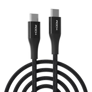 ROCK R13 5A 100W Type-C to Type-C PD Fast Charing Metal Braided Data Sync Cable, Length: 2m (Black)