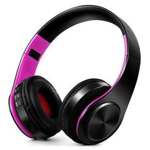 LPT660 Wireless Folding Sports Stereo Music Bluetooth Phones Earphones Support TF Card (Rose Red)