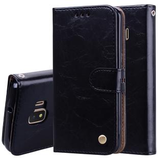 Business Style Oil Wax Texture Horizontal Flip Leather Case for Galaxy J2 Core, with Holder & Card Slots & Wallet (Black)