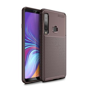 Carbon Fiber Texture Shockproof TPU Case for Galaxy A9s (Brown)