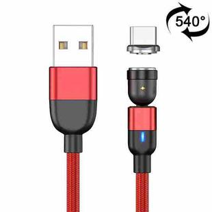 1m 3A Output USB to USB-C / Type-C 540 Degree Rotating Magnetic Data Sync Charging Cable (Red)