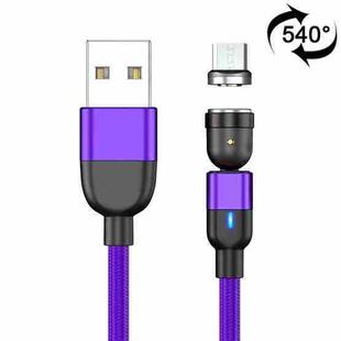 2m 3A Output USB to Micro USB 540 Degree Rotating Magnetic Data Sync Charging Cable (Purple)