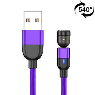 1m 3A Output USB 540 Degree Rotating Magnetic Data Sync Charging Cable, No Charging Head (Purple)