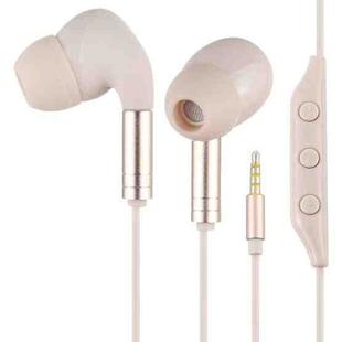 520 3.5mm Plug In-ear Wired Wire-control Earphone with Silicone Earplugs, Cable Length: 1.2m(Apricot)
