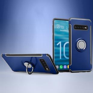 Shockproof Car Magnetic Case with 360 Degree Rotating Armor Ring for Galaxy S10(Blue)