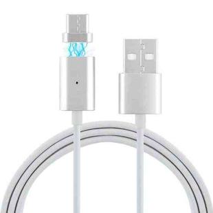 2A USB to USB-C / Type-C Charging + Transmission Metal Magnetic Adsorption Braided Data Cable, Length: 1m(Silver)