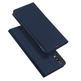 DUX DUCIS Skin Pro Series Horizontal Flip PU + TPU Leather Case for Galaxy M10, with Holder & Card Slots (Blue)