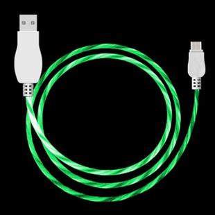LED Flowing Light 1m USB A to Type-C Data Sync Charge Cable, For Galaxy, Huawei, Xiaomi, LG, HTC and Other Smart Phones(Green)