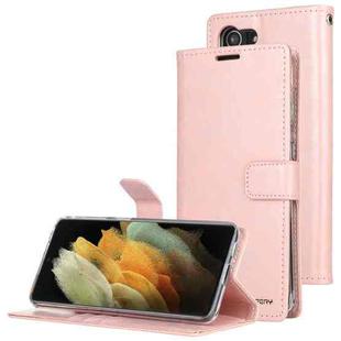 For Samsung Galaxy S21+ 5G GOOSPERY BLUE MOON Crazy Horse Texture Horizontal Flip Leather Case With Bracket & Card Slot & Wallet(Pink)