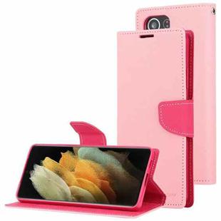 For Samsung Galaxy S21 Ultra 5G GOOSPERY FANCY DIARY Horizontal Flip PU Leather Case with Holder & Card Slots & Wallet (Pink)