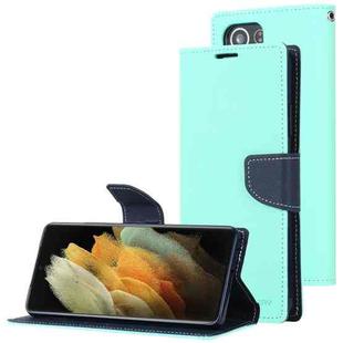 For Samsung Galaxy S21 Ultra 5G GOOSPERY FANCY DIARY Horizontal Flip PU Leather Case with Holder & Card Slots & Wallet (Mint Green)