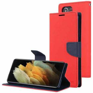 For Samsung Galaxy S21 Ultra 5G GOOSPERY FANCY DIARY Horizontal Flip PU Leather Case with Holder & Card Slots & Wallet (Red)