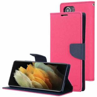 For Samsung Galaxy S21 Ultra 5G GOOSPERY FANCY DIARY Horizontal Flip PU Leather Case with Holder & Card Slots & Wallet (Rose Red)