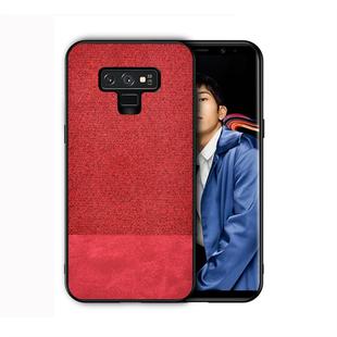 Shockproof Splicing PU + Cloth Protective Case for Galaxy Note 9 (Red)