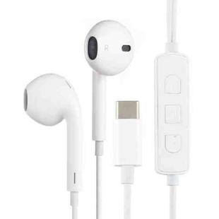 HAMTOD H11 Wired In Ear USB-C / Type-C OCNS AI Base Noise Cancelling Earphones with Line Control & Mic, Length: 1.2m(White)