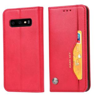 Knead Skin Texture Horizontal Flip Leather Case for Galaxy S10, with Photo Frame & Holder & Card Slots & Wallet (Red)