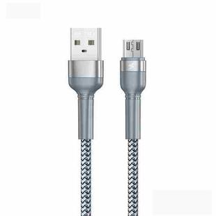 REMAX RC-124m 1m 2.4A USB to Micro USB Aluminum Alloy Braid Fast Charging Data Cable(Silver)