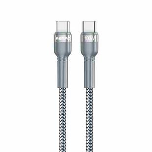 REMAX RC-172 Jany Series 1m PD100W Type-C to USB-C / Type-C Aluminum Alloy Braid Fast Charging Data Cable (Silver)