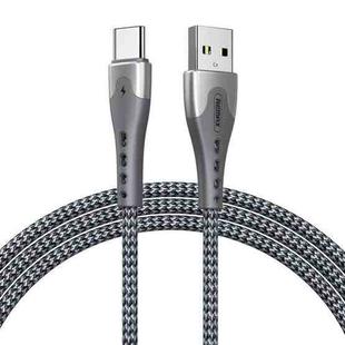 REMAX RC-150a KAWAY Series 1m 2.4A USB to USB-C / Type-C Aluminum Alloy Braid Fast Charging Data Cable(Silver)