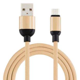 3A USB to Micro USB Braided Data Cable, Cable Length: 1m (Gold)