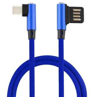 2A USB Elbow to USB-C / Type-C Elbow Braided Data Cable, Cable Length: 1m (Blue)