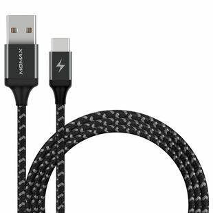 MOMAX 1m 3A USB to Type-C / USB-C Braided Data Sync Charge Cable(Dark Gray)